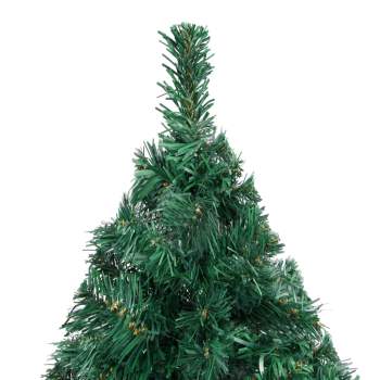  Künstlicher Weihnachtsbaum mit Beleuchtung & Kugeln Grün 210 cm