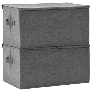 Aufbewahrungsboxen 2 Stk. Stoff 50x30x25 cm Anthrazit