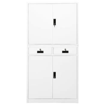 Büroschrank Weiß 90x40x180 cm Stahl