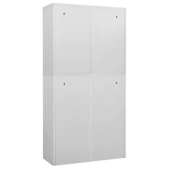 Büroschrank Hellgrau 90x40x180 cm Stahl 