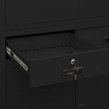 Preview: Büroschrank Schwarz 90x40x180 cm Stahl 