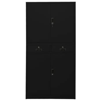 Büroschrank Schwarz 90x40x180 cm Stahl 