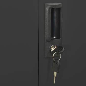 Preview: Büroschrank Anthrazit 90x40x180 cm Stahl gehärtetes Glas
