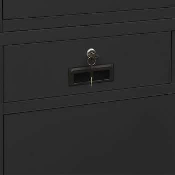 Preview: Büroschrank Anthrazit 90x40x180 cm Stahl gehärtetes Glas