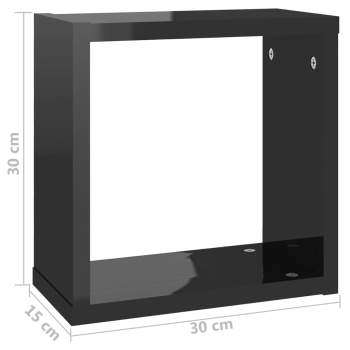 Würfelregale 4 Stk. Hochglanz-Schwarz 30x15x30 cm