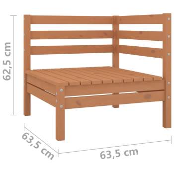 9-tlg. Garten-Lounge-Set Honigbraun Massivholz Kiefer