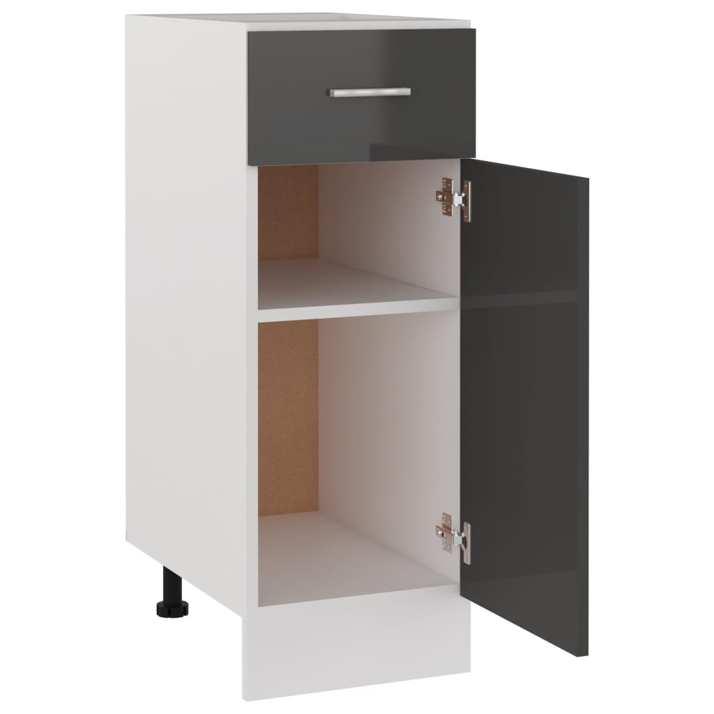 Küchenschrank Hochglanz-Grau 30x46x81,5 cm Spanplatte - sinni.ch