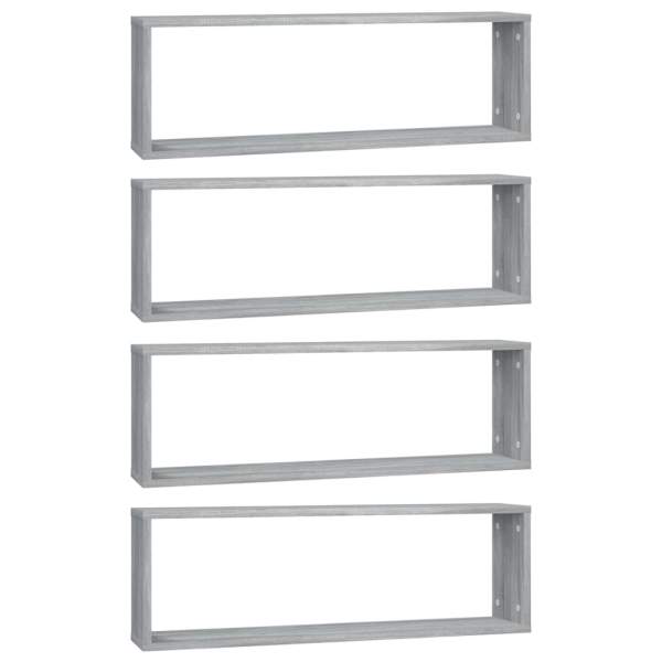  Wandregale 4 Stk. Grau Sonoma 80x15x26,5 cm Holzwerkstoff