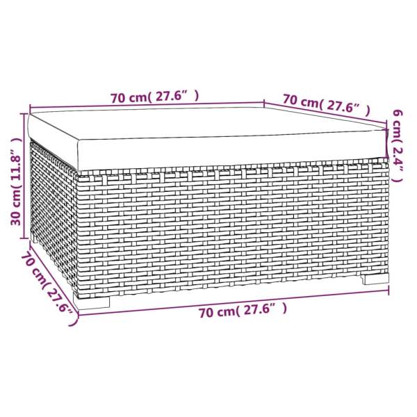  6-tlg. Garten-Lounge-Set mit Kissen Poly Rattan Grau