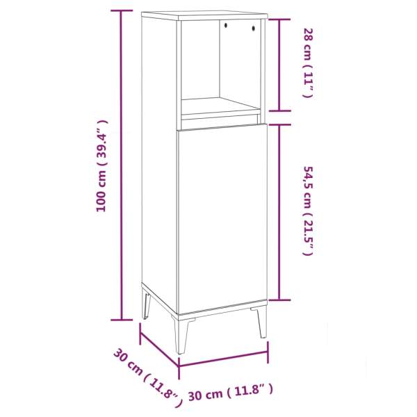  3-tlg. Badmöbel-Set Räuchereiche Holzwerkstoff