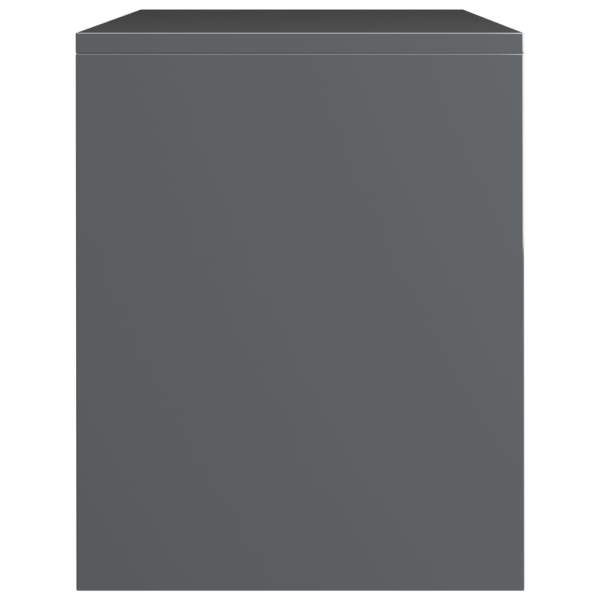  Nachttisch Hochglanz-Grau 40x30x40 cm Holzwerkstoff