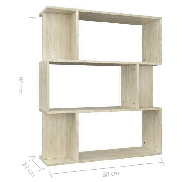  Bücherregal/Raumteiler Sonoma-Eiche 80x24x96 cm Holzwerkstoff