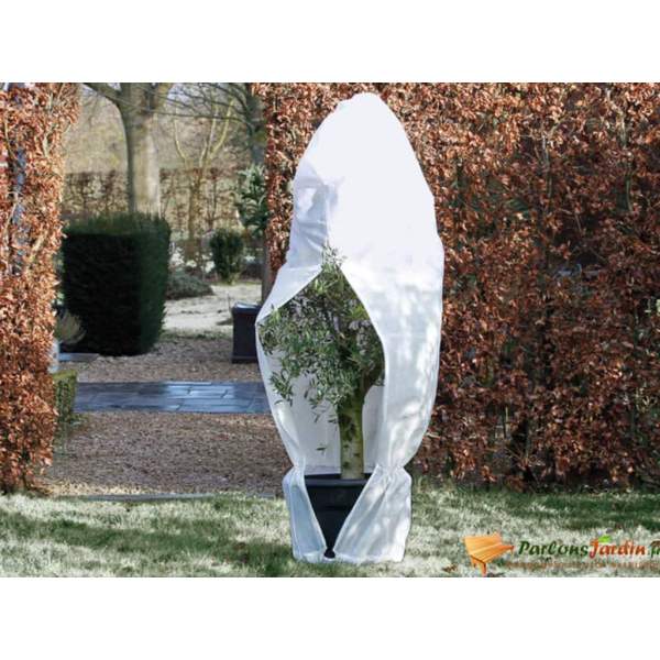 Nature Wintervlies mit Reißverschluss 70 g/m² Weiß 2,5×2,5×3 m 