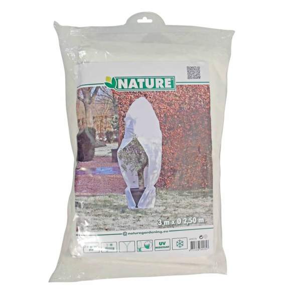 Nature Wintervlies mit Reißverschluss 70 g/m² Weiß 2,5×2,5×3 m 