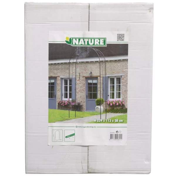 Nature Gartenbogen Metall 229x38x113 cm Schwarz