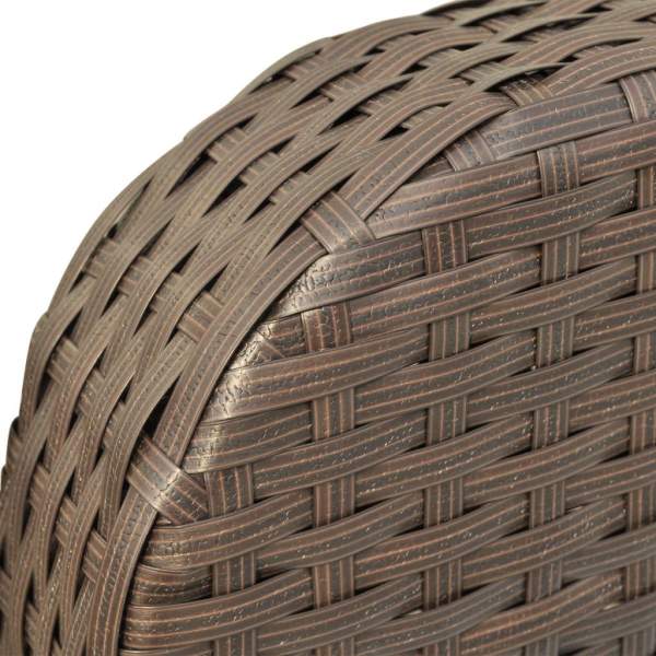  4-tlg. Garten-Lounge-Set mit Auflagen Poly Rattan Braun