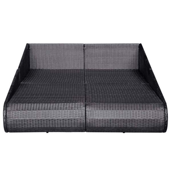  Gartenbett Schwarz 110x200 cm Poly Rattan