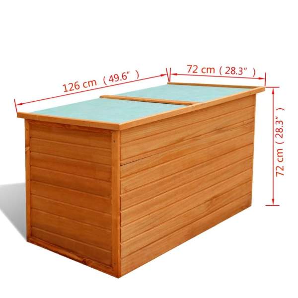  Garten-Aufbewahrungsbox 126×72×72 cm Holz