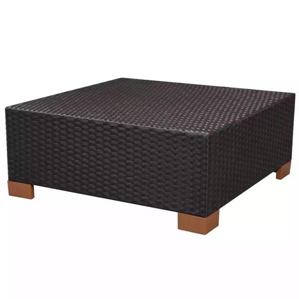  7-tlg. Garten-Lounge-Set mit Auflagen Poly Rattan Schwarz