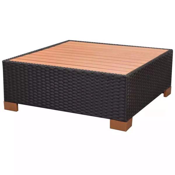  8-tlg. Garten-Lounge-Set mit Auflagen Poly Rattan Schwarz