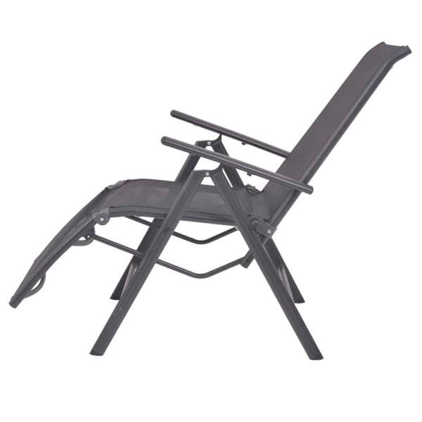  Liegestuhl Aluminium und Textilene Schwarz