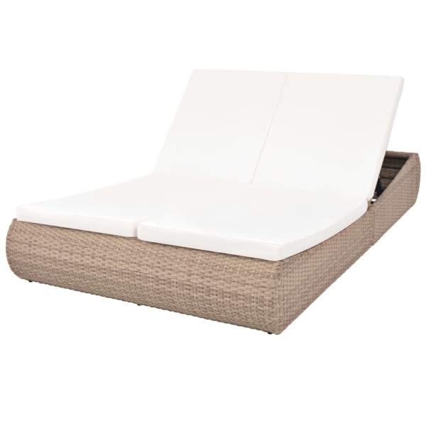  Outdoor-Sonneninsel Poly Rattan Beige