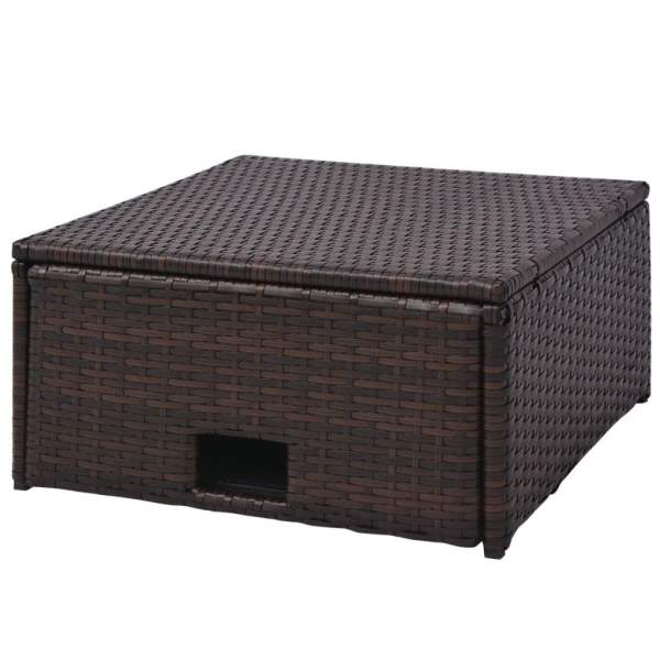  4-tlg. Garten-Lounge-Set mit Auflagen Poly Rattan Braun