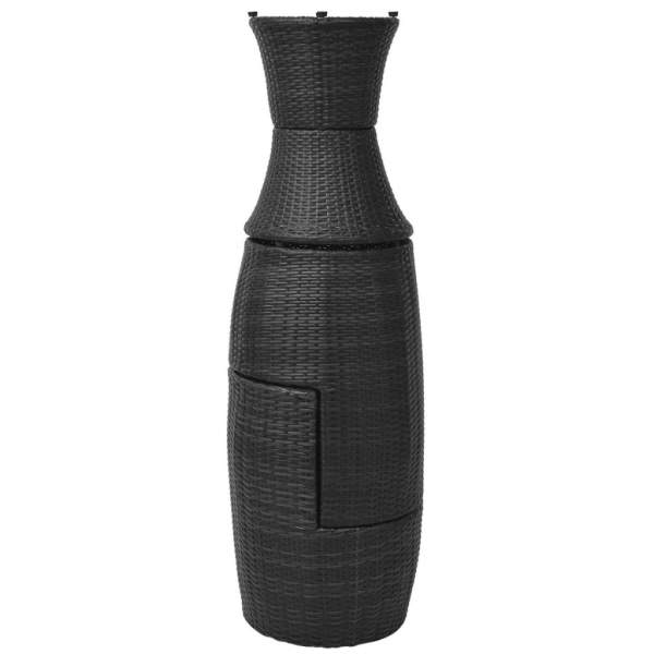  3-tlg. Bistro-Set mit Auflagen Poly Rattan Schwarz