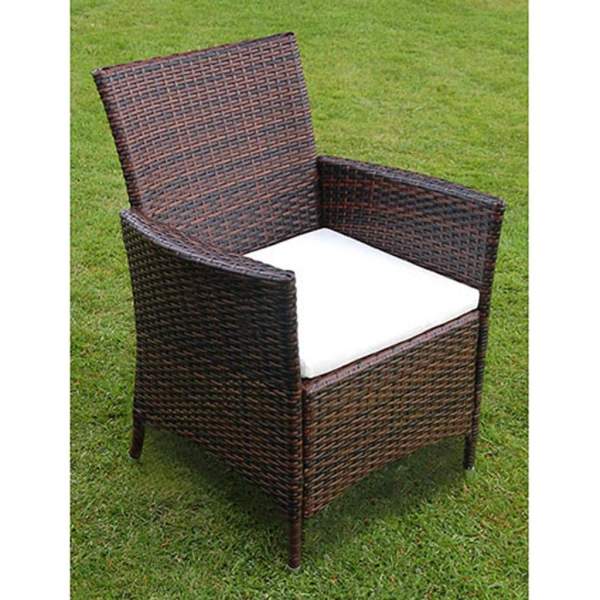  9-tlg. Garten-Essgruppe mit Auflagen Poly Rattan Braun