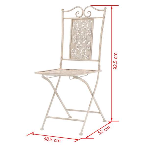  3-tlg. Bistro-Set Stahl Weiß