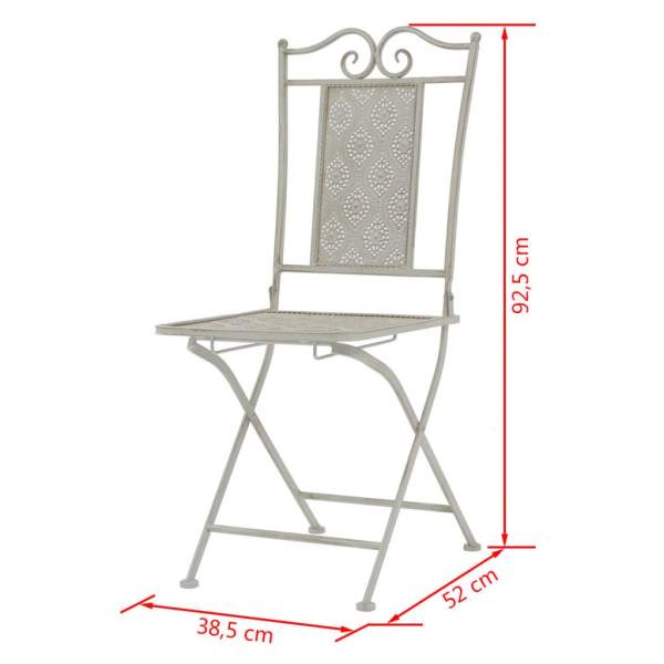  3-tlg. Bistro-Set Stahl Grau