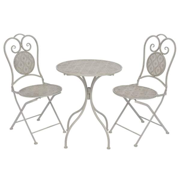  3-tlg. Bistro-Set Stahl Grau