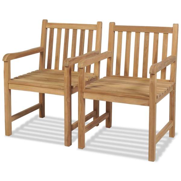  Gartenstühle 2 Stk. Massivholz Teak