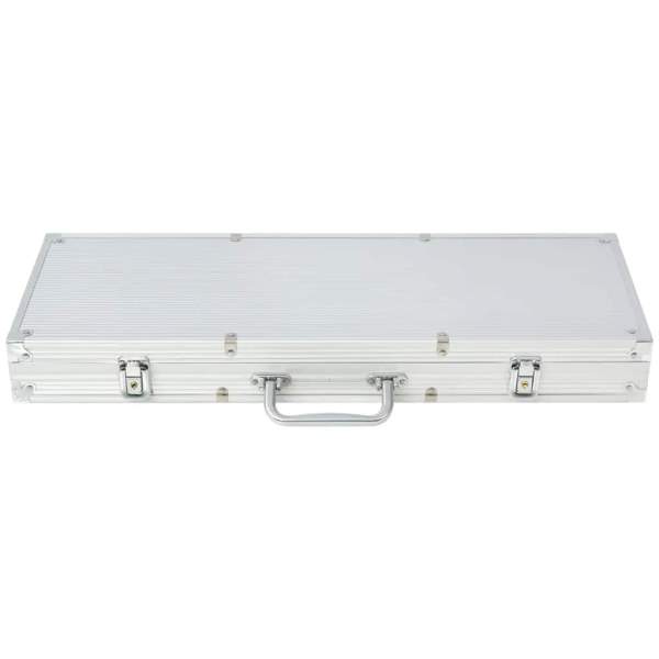  Poker Set mit 500 Laserchips Aluminium