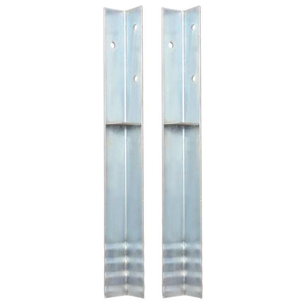   Bodenanker L-Form für Spielturm 2 Stk. Stahl 5 x 5 x 50 cm
