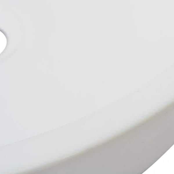  Waschbecken Rund Keramik Weiß 42 x 12 cm