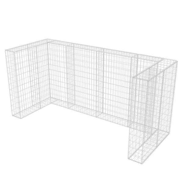  Gabionen-Mülltonnenverkleidung für 3 Tonnen Stahl 250×100×120cm 