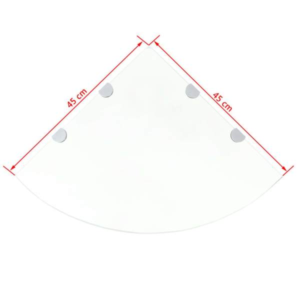  Eckablage mit Verchromten Halterungen Glas Transparent 45x45 cm