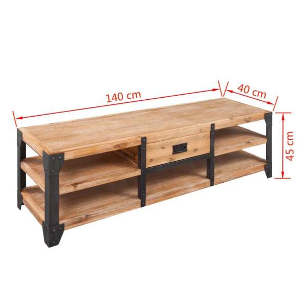  TV-Schrank Massivholz Akazie 140x40x45 cm