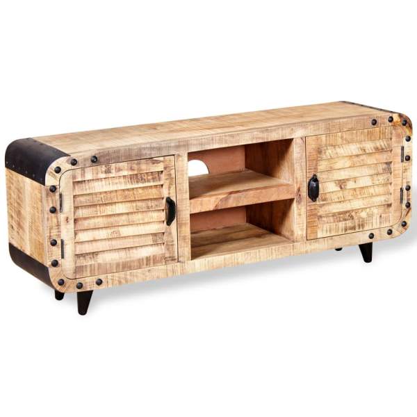  TV-Schrank Raues Mangoholz 120x30x50 cm