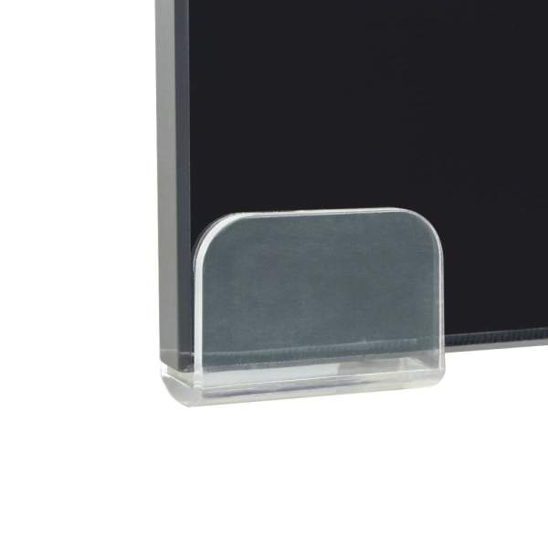  TV-Tisch/Bildschirmerhöhung Glas Schwarz 80x30x13 cm