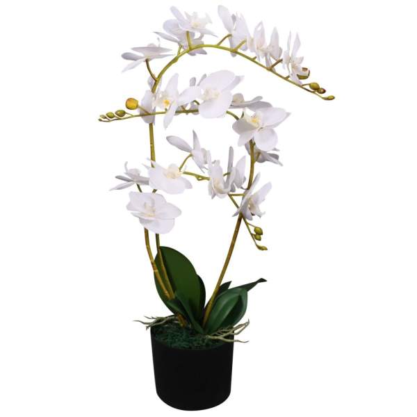  Künstliche Orchidee mit Topf 65 cm Weiß