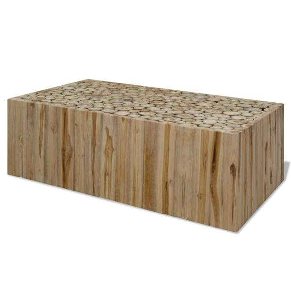  Couchtisch Echtes Teakholz 90x50x30 cm