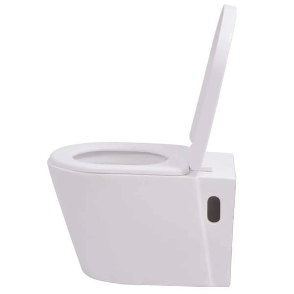  Hänge-Toilette mit Einbau-Spülkasten Keramik Weiß