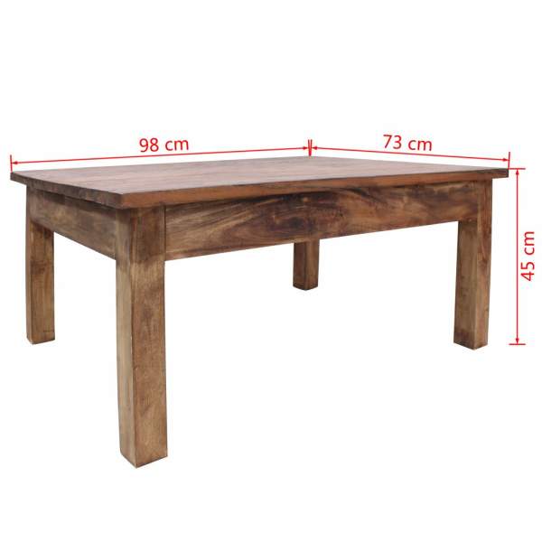  Couchtisch Altholz Massiv 98 x 73 x 45 cm