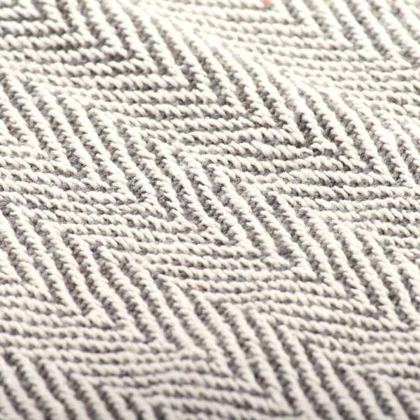  Überwurf Baumwolle Fischgrätenmuster 220x250 cm Grau