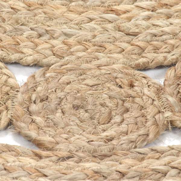  Teppich Flechtmuster Jute 90 cm rund