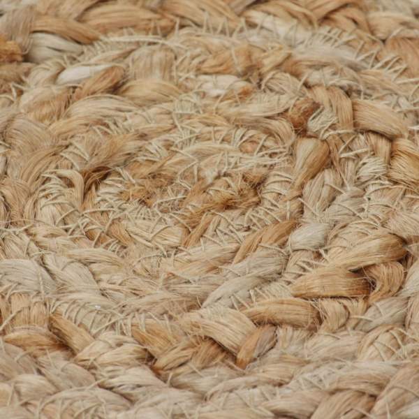  Teppich Flechtmuster Jute 120 cm rund