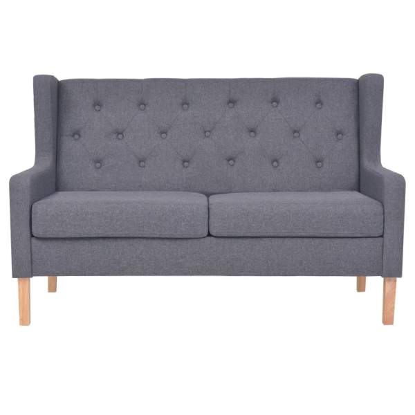  Sofa 2-Sitzer Stoff Grau