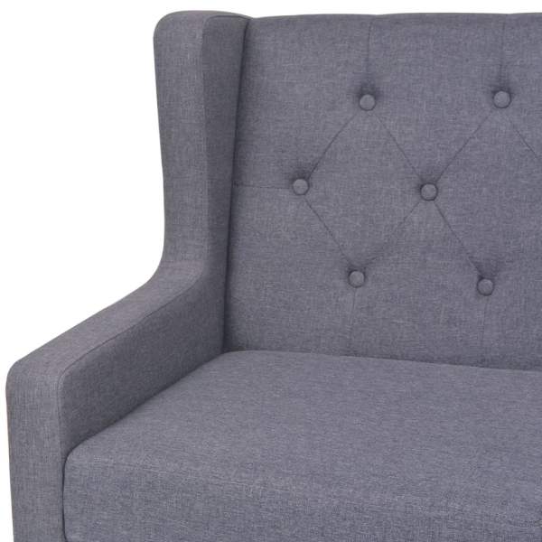  Sofa 2-Sitzer Stoff Grau